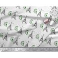 thumbnail image 3 of Soimoi White polyester Crepe Fabric Artistic Floral & Eiffel Tower Architectural Print Fabric by Yard 42 Inch Wide, 3 of 3