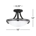 thumbnail image 7 of Possini Euro Design Deco Modern Ceiling Light Semi Flush Mount Fixture 16" Wide Oil Rubbed Bronze 2-Light Marbleized Glass Bowl for Bedroom Kitchen, 7 of 7