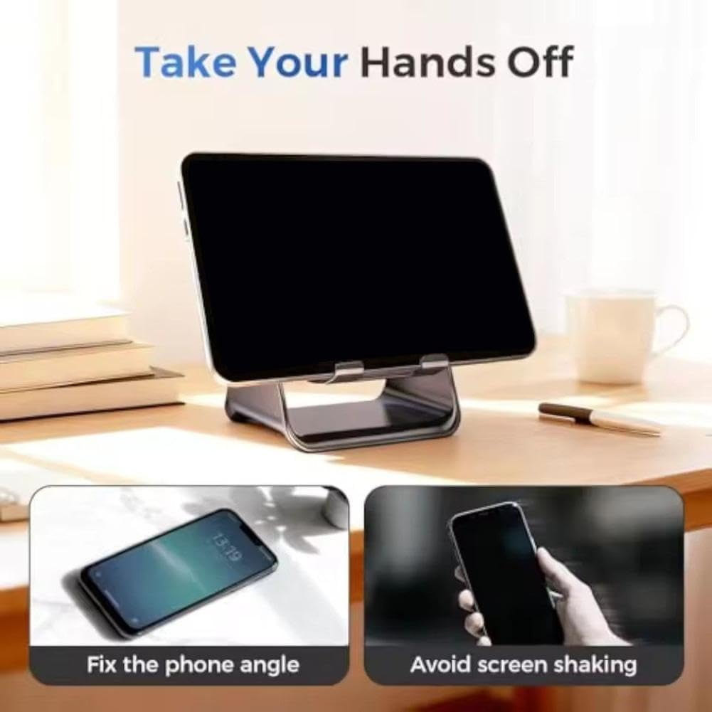 Wireless Charging Speaker Stand - 5-in-1 Bluetooth Speaker with 8 RGB Ambient Lights, 5000mAh Power Bank, Adjustable Tablet Holder for iPhone iPad Android - Stereo Sound Desktop Dock & Birthday Gift