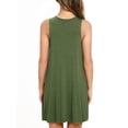 thumbnail image 4 of Vestido informal de verano para mujer, camiseta, vestido playero plisado liso, 4 of 5