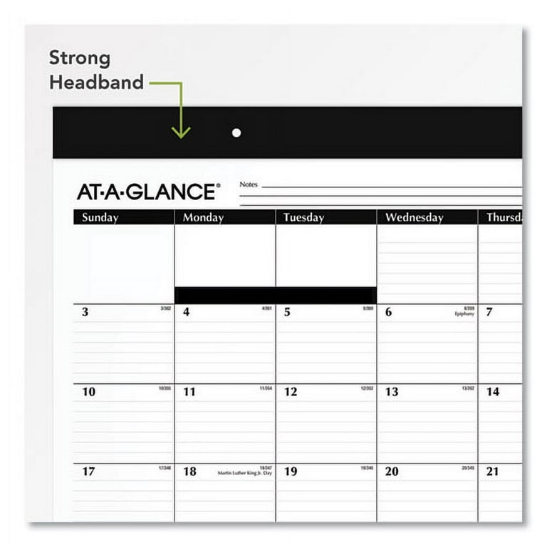 Monthly Refillable Desk Pad, 22 x 17, White Sheets, Black Binding, Black Corners, 12-Month (Jan to Dec): 2024 Monthly Refillable Desk Pad, 22 x 17, White Sheets, Black Binding, Black Corners, 12-Month (Jan to Dec): 2024