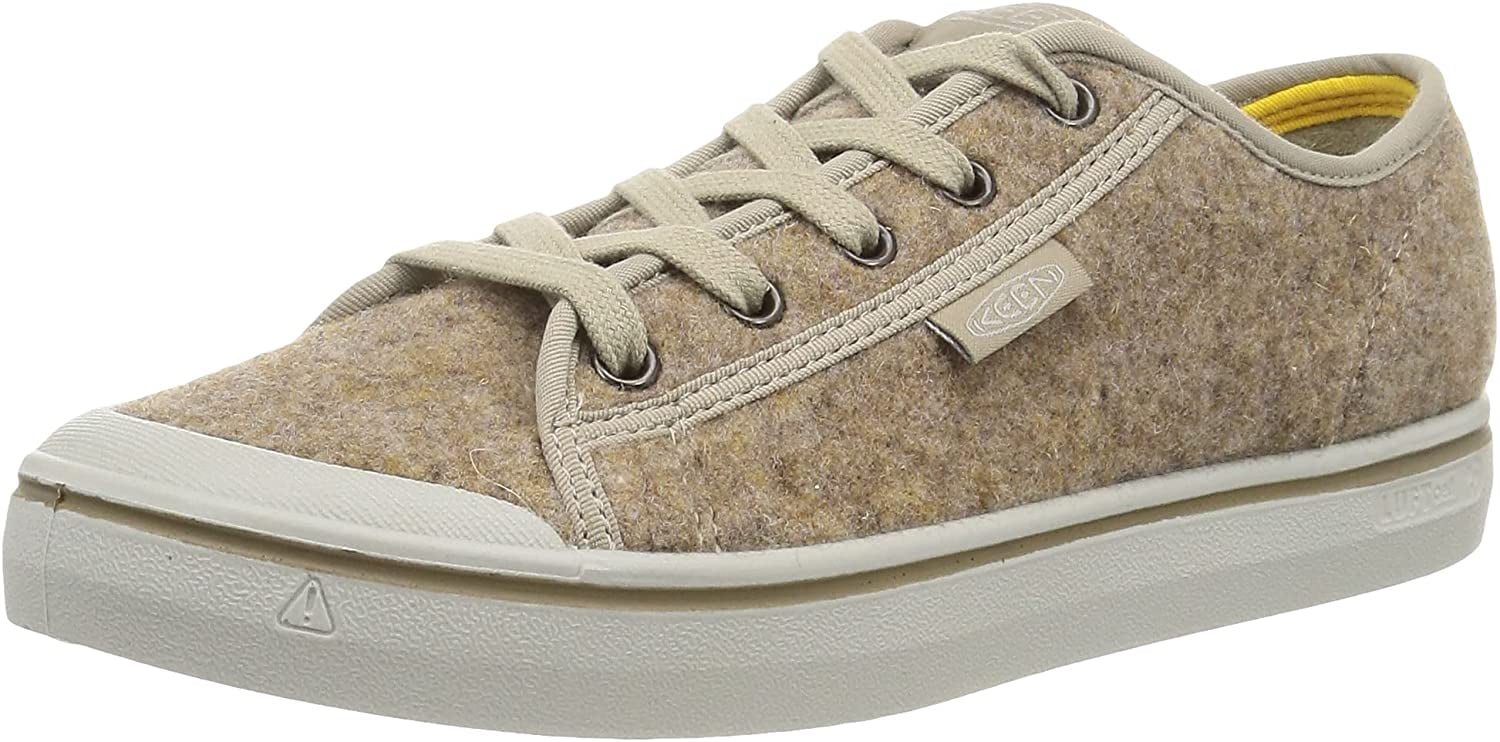 KEEN Womens Elsa Lite Casual Trainer Sneakers 10 Taupe Felt Silver