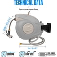 thumbnail image 2 of GFDYREE Retractable Hose Reel, 65.6 FT+6.6 FT 5/8" Garden Hose Reel with 9 Pattern Nozzle, Heavy Duty Any Length Lock Slow Return System Auto Rewind, Wall Mounted 180 Degree Pivot Swivel Bra, 2 of 7