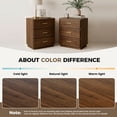 thumbnail image 6 of MOONMISS Modern 3-Drawer Nightstand Set of 2,Bedside Table with Sturdy Base & Gold Handles for Bedroom,Living Room,Walnut Finish, 6 of 7