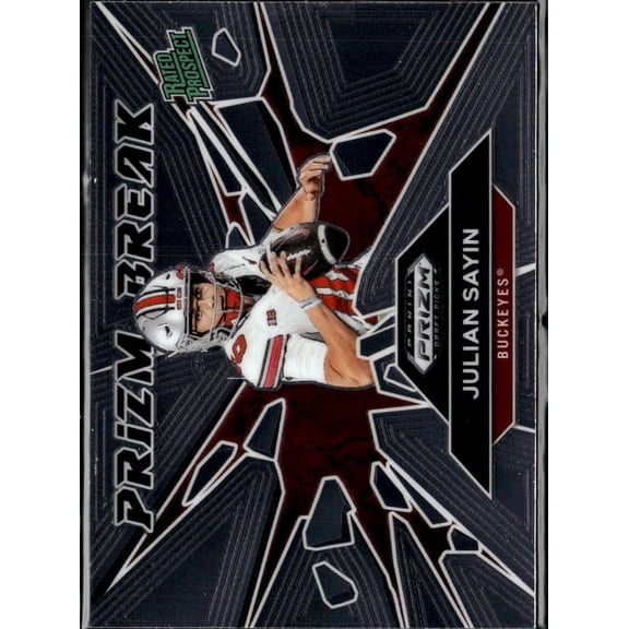 Collectible 2025 Panini Prizm Draft Picks Prizm Break Julian Sayin #3 Rookie Ohio State Buckeyes Football Card Ohio State Buckeyes NCAA Football Trading Card