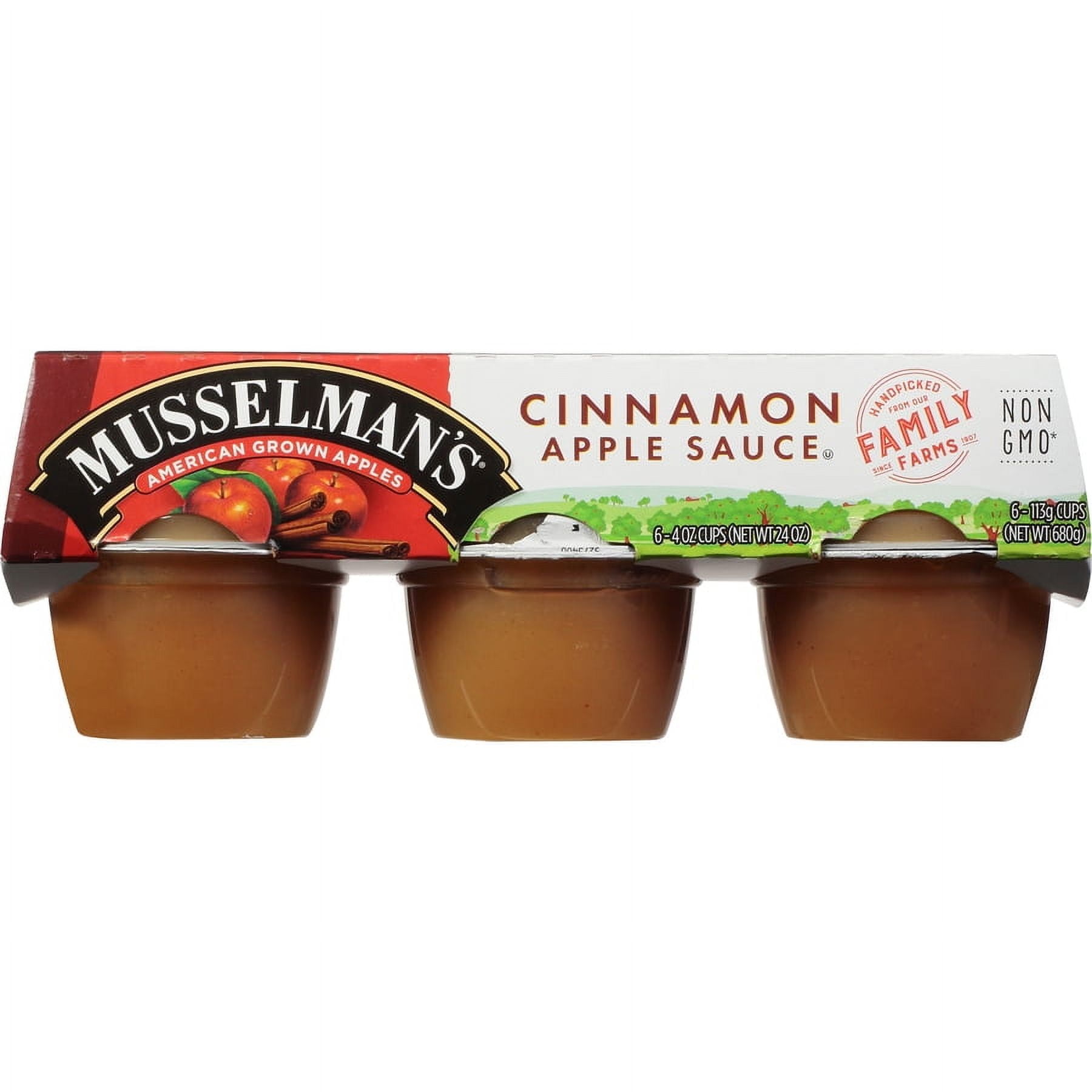 Musselman's Applesauce Cups, Cinnamon, 4 oz, 6 Ct