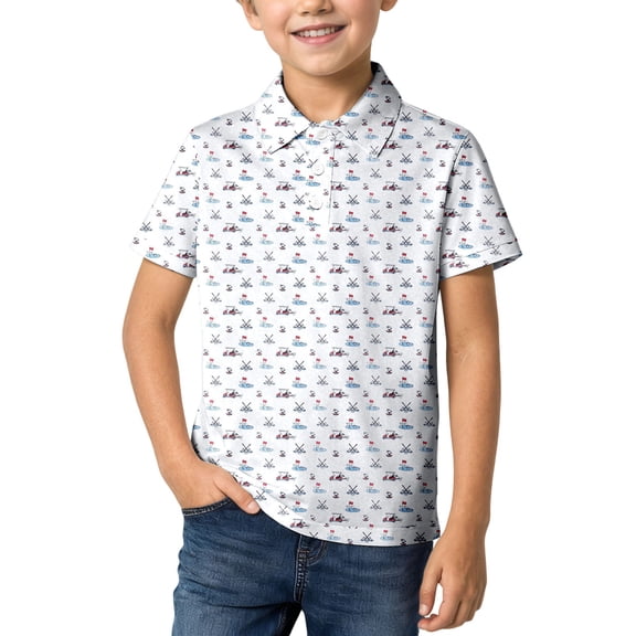 FINALGANG Boys Polo Shirts Kids Short Sleeve Tops Breathable Golf Shirts Performance Active Casual Collared Tops Comfortable Everyday Wear 13-14 Years