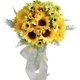 thumbnail image 2 of Romantic Wedding Sunflower Bouquet Artificial Silk Flower Wedding Flowers Brides Hand Bouquet, 2 of 5