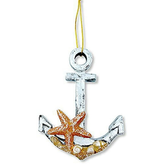 Anchor Starfish Beach Ornament 4.25"