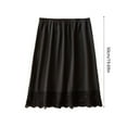 thumbnail image 6 of ZYHARUKO Women Knee Length Invisible Underskirt Petticoat Half Slip Elastic Waist Solid Lace Trim Midi Skirt for Under Dresses, 6 of 19
