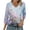#385-Multicolor, variant on Cutuoiiu Women's Colorful Flower Printing V-neck Casual 3/4 Sleeve T-Shirts Vacation Outfits Gifts