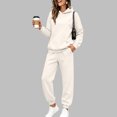 thumbnail image 2 of Stralyhd Two Piece Sets for Women Oversized Fleece Hoodies and Sweatpant Sweat Sets Workout Trendy Fall Tracksuits Sets Beige XXL, 2 of 6