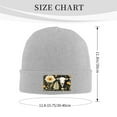 thumbnail image 3 of ZICANCN Cows Flowers Black Background Knit Beanie Hat, Winter Cap Soft Warm Classic Hats for Men Women, Gray, 3 of 8