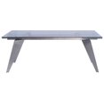 thumbnail image 4 of 79" Clear and Silver Glass and Stainless Steel Self-Storing Leaf Dining Table, 4 of 5