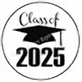 thumbnail image 2 of 48 Class of 2025 Black Graduation Envelope Seals Labels Stickers 1.2" Round, 2 of 3