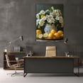 thumbnail image 5 of Mudket White Flower and Lemon Canvas Wall Art, Rustic Floral Kitchen Wall Decor, Vintage Fruit and Flower Pictures for Dining Room, Framed Ready to Hang - 12"L x 8"W, 5 of 10