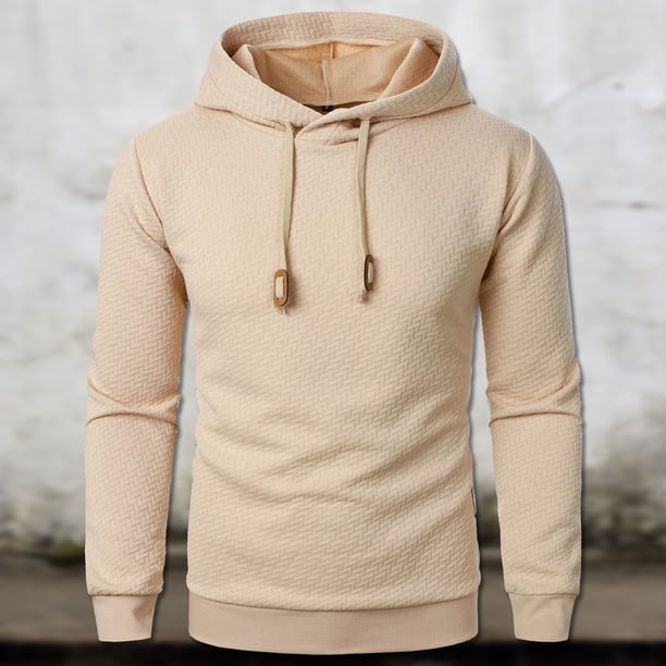 WILLBEST Sudaderas para Hombre, Sudadera con Capucha De Invierno para Hombre, Sudadera De Punto De Manga Larga De Color Liso con Bolsillo En Tejido Jacquard Grande