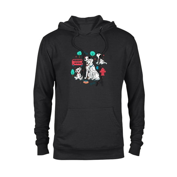 Disney 101 Dalmatians Pongo and Perdita Family - Pullover Hoodie for Adults - Customized-Black