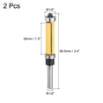 thumbnail image 2 of Uxcell 2pcs Flush Trim Router Bit 1/4" Shank 1/2" Dia Carbide Tipped Top & Bottom Bearing Router Bit for Woodworking, 2 of 6