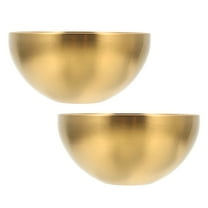 WHAMVOX 2pcs Salad Bowl Household Serving Bowl Stainless Steel Food Bowl Deepen Food Serving Bowl