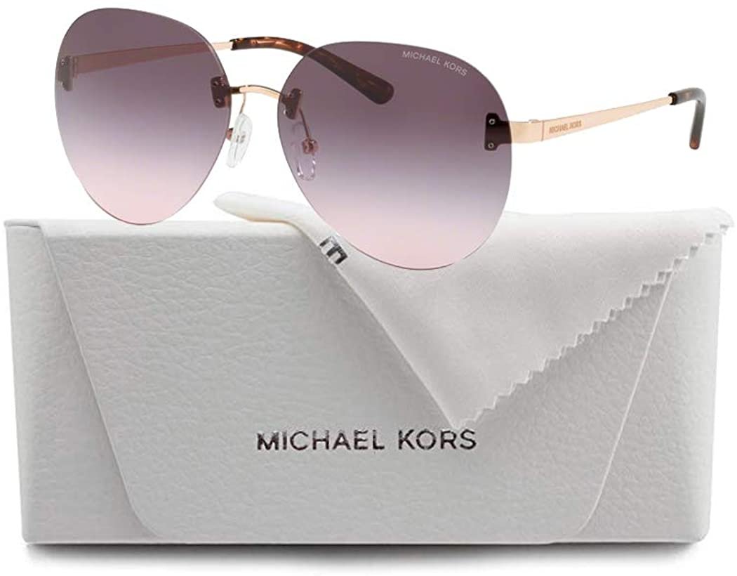 Michael Kors MK1037 SYDNEY 11085M 60M Rose Gold/Blue Pink Gradient Pilot Sunglasses For Women+FREE Complimentary Eyewear Care Kit - image 2 of 5