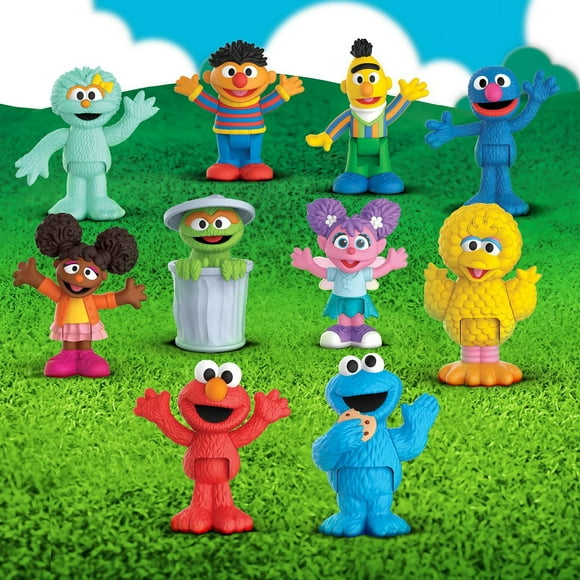Sesame Street Neighborhood Friends, 10 Pieces Poseable Figurines, Sesame Street Neighborhood Friends Deluxe Pack