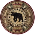 thumbnail image 3 of Nature Novelty 5' Round Brown and Beige Polypropylene Indoor Area Rug, 3 of 6