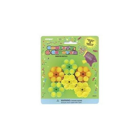 Unique Industries 90276 6 Confetti Six-Shooter Refills Pack of 2