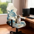 thumbnail image 3 of SCRAWLGOD Vintage Sea Turtle Starfish Conch Print Beige 4 PCS Gaming Chair Covers Stretchable Computer Chair Cover with Armrest Slipcovers Elastic Universal Fit Rotating Armchair Covers, 3 of 7