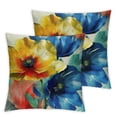 thumbnail image 2 of Acheng Set of 2 Poppy Floral Flowers Decorative Throw Pillow Covers, Spring Summer Bless Our Home Sweet Home Porch Patio Outdoor Pillowcase Bloom Sofa Couch Cushion Case Home Decor White, 2 of 6