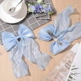 thumbnail image 4 of 2Pcs Large Hair Bow Clips, Silk Yarn Ribbon Bow Hair Barrette for Women, Elegant Long Tail Bowknot French Hair Accessories for Wedding, Parties, Festivals, 4 of 7