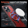thumbnail image 5 of Entronix Magnetic Phone Case Compatible with iPhone 16 Pro, Foldable Kickstand Cover, Red, 5 of 9