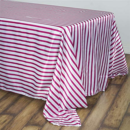

BalsaCircle 90 x 156 Satin Stripes Rectangle Tablecloth Fuchsia