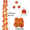 thumbnail image 2 of 12PCS Fall Maple Leaves Autumn Red Ivy Garland Artificial Maple Hanging Vines Garland for Thanksgiving ,Christmas Wedding Party, Home Garden Kitchen Office Indoor Outdoor Decors, 2 of 7