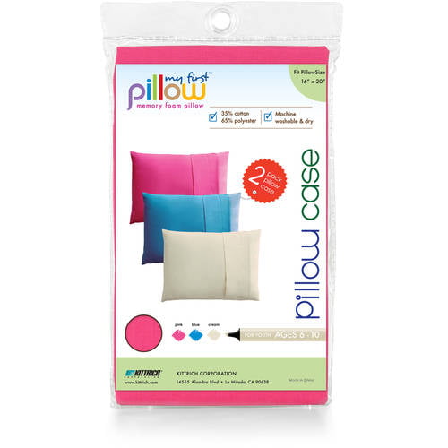 BL NEW My First Pillow Memory Foam Pillow Case Fits 16" X 20"  Pink Youth 
