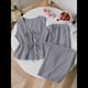thumbnail image 4 of Conjunto de Dos Piezas de Verano para Mujer, con Estampado de Rayas, Sin Mangas, con Cordones, Camiseta Sin Mangas y Pantalones para Playa Negro M, 4 of 10