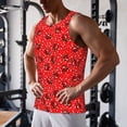 thumbnail image 5 of Gukieu Red Ladybugs On White Dotted Print Men's Quick Dry Fitness Vest, Round Neck Sleeveless Fitness Bodybuilding Top-3X-Large, 5 of 7