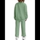 thumbnail image 2 of Conjunto Deportivo de Dos Piezas para Mujer: Sudadera y Pantalón Deportivo de Cuello Redondo Liso y Holgado, Conjunto de Jersey para Estar en Casa. Verde S, 2 of 5