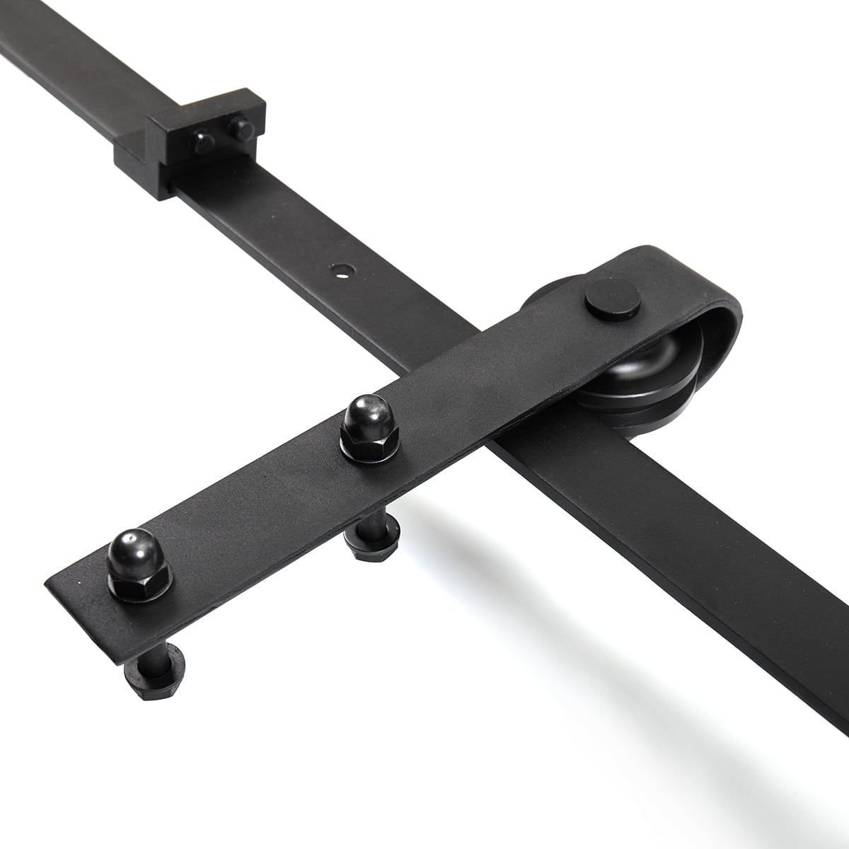 Kepooman 6 ft Sliding Barn Door Hardware Kit, Wood Door Track Hardware Tools Closet Set - Black Kepooman 6 ft Sliding Barn Door Hardware Kit, Wood Door Track Hardware Tools Closet Set - Black