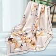 thumbnail image 3 of Eoperou Exquisite Sunscreen Decorative Silk Scarf Women Elegant Peach Blossom Pattern Square Shawl Costume Accessories, 3 of 8