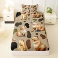 thumbnail image 3 of Erosebridal Capybara Print Kids Twin Sheet Sets, Brown Rustic Camo Bedding, 3 Pieces, 3 of 5