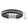 thumbnail image 3 of Chisel Stainless Steel Brushed Black Leather 8.5 inch Bracelet, 3 of 3
