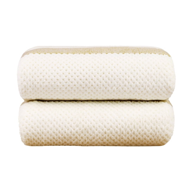 2-Pieces Bath Towel Set For Bathroom, High Density Plush Fleece Ultra Absorbent, 30"x60"
