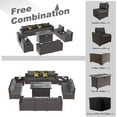 thumbnail image 3 of Gotland 13 Pieces Outdoor PE Rattan Wicker Patio Furniture Set with 43" Fire Pit Table Outdoor Steel, 3 of 8