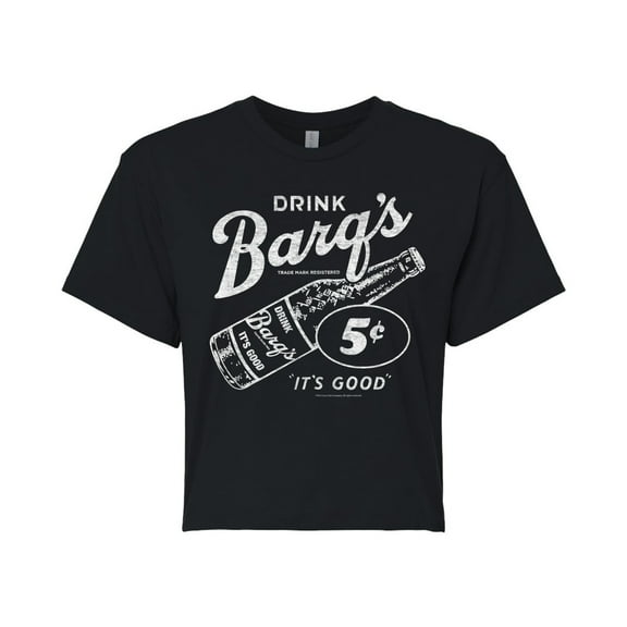 Barq's - Iconic Drinks & Beverages - It's Good 5 Cents - Juniors Cropped Cotton Blend T-Shirt