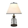 thumbnail image 5 of Aspen Creative 40140-02, Two Pack Set – 22" High Traditional Metal Wire Table Lamp, Matte Black Finish and Empire Shaped Lamp Shade in Off White, 14" Wide, 5 of 5