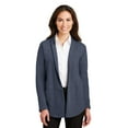 thumbnail image 1 of Port Authority ®  Ladies Interlock Cardigan. L807 Xs Estate Blue Heather/ Charcoal Heather, 1 of 2