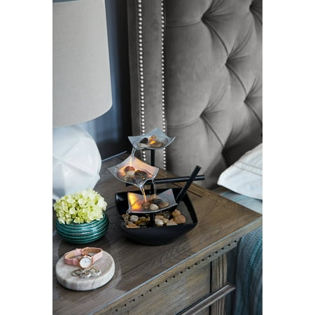 Homedics Envirascape Silver Springs Indoor Water Fountain, with Natural River Rocks, Soothing Nature Sounds, Zen Relaxation