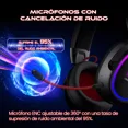thumbnail image 4 of Audífonos Gamer para inalámbricos,con micrófono de cancelación de Ruido Sonido Envolvente Virtual 7.1, 2.4G de Baja latencia, con Conector USB y Type-c, Bluetooth 5.3 para PC, Consola Oxs G2 Negro, 4 of 8