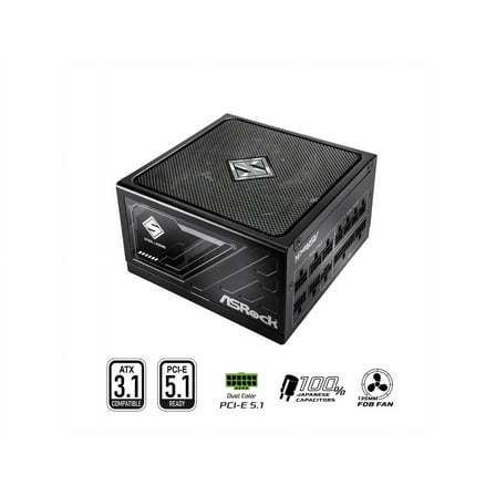 ASRock SL-1000G 1000W ATX3.1 & PCIe5.1 80 PLUS GOLD Certified Full Modular Power Supply